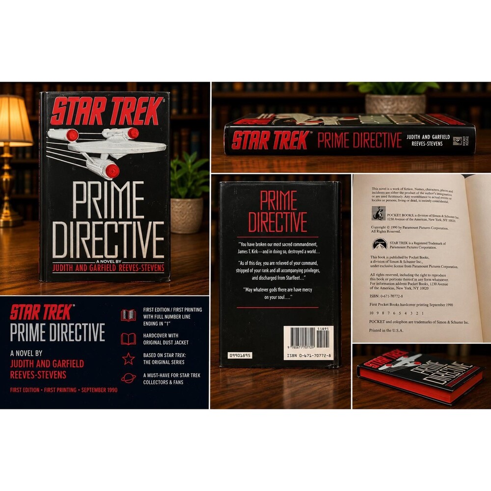 Vintage Star Trek Prime Directive First Printing Hardcover 1990 Pocket Books Jud